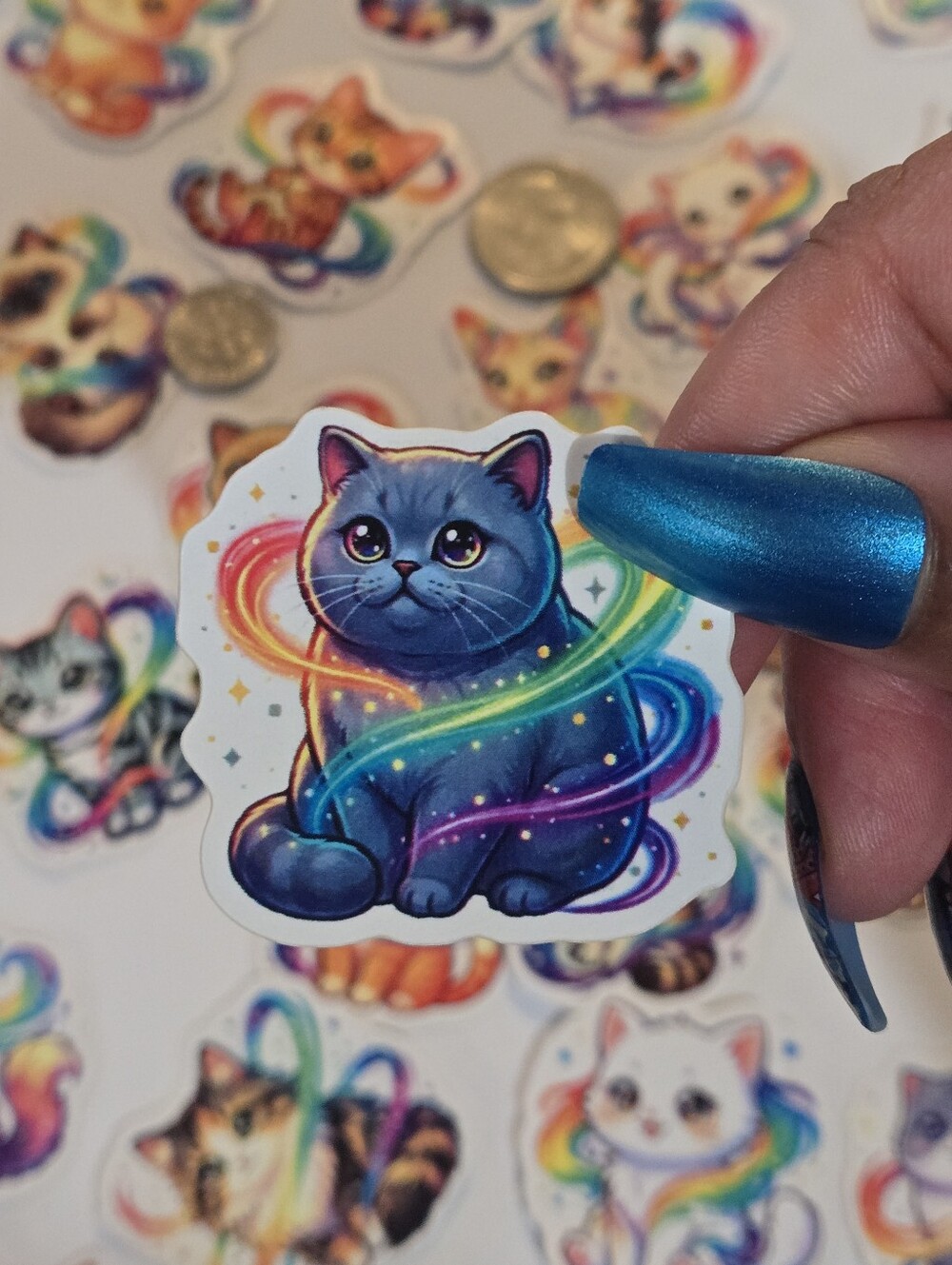 Cats With Rainbow Background Sticker Set - Multicolor - Picture 7 of 8